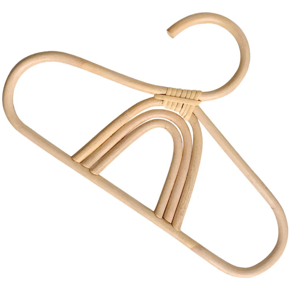 Rattan Clothes Hanger Lightweight Natural Fiber 's Hanger with Rounded Edges Safe for Garments Closet Space