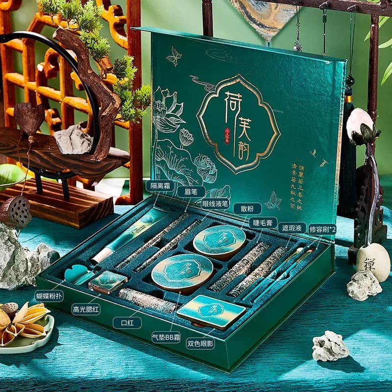 Set di Kit per il trucco da 13 pezzi, Set di cosmetici, Palette di ombretti, Set di lucidalabbra, rossetto liquido, spugna per il trucco, fondotinta, correttore