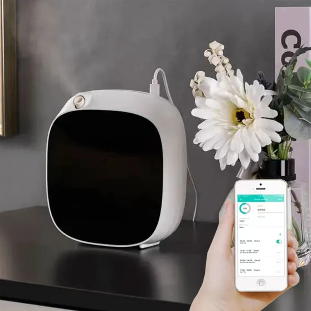 Nuovo Diffusore di Aromi Elettrico a Batteria con Controllo App, Deodorante per Toilette da Parete, Diffusore di Fragranze