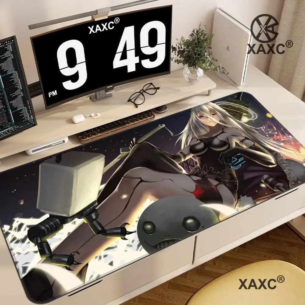 Mouse Pad Desk Protector Mouse Cartoon Anime Rubber Mat Gaming Mouse Pad A2 Nier A-Automata Keyboard Mat Kawaii Mat HYBXXC