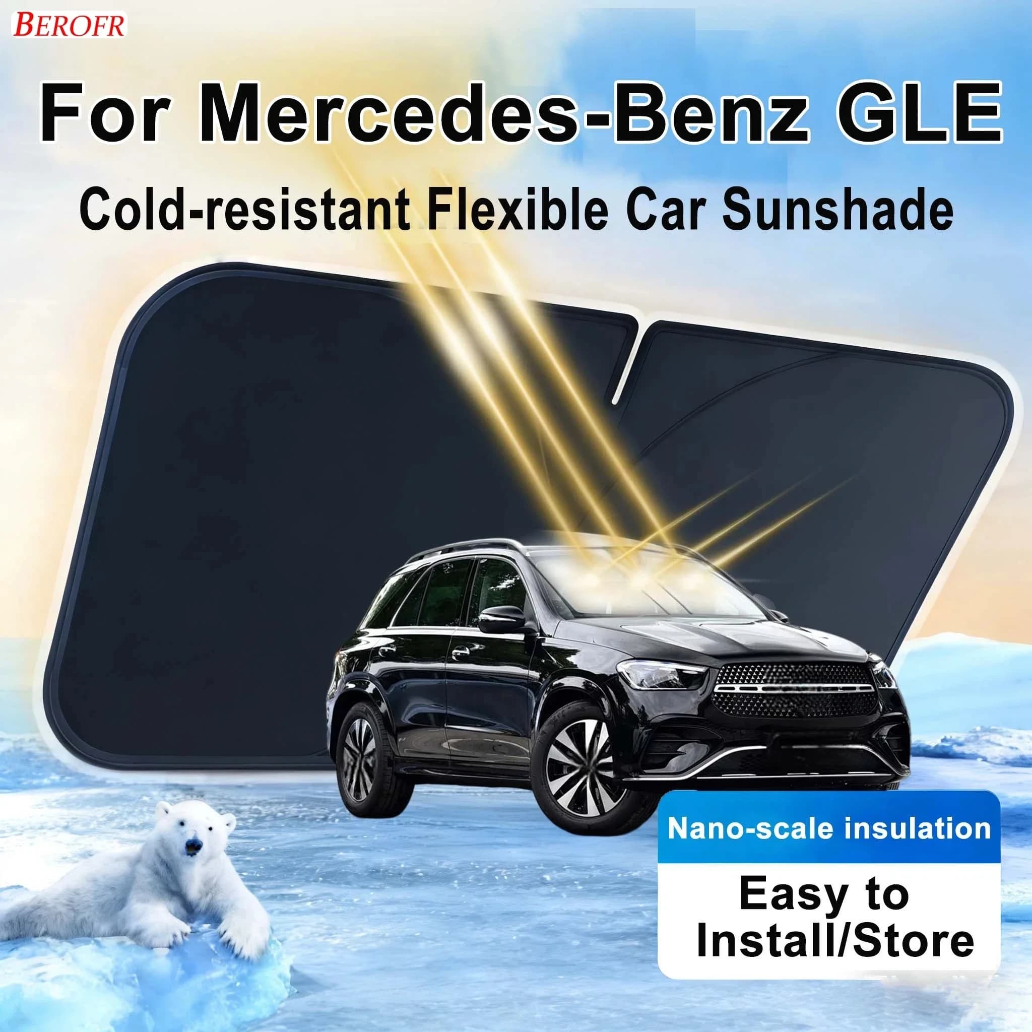 For Mercedes-Benz GLE 2024-2026 Car Windshield Sunshade Cover Front Window Sun Shade Heat Insulation Summer Auto Accessories
