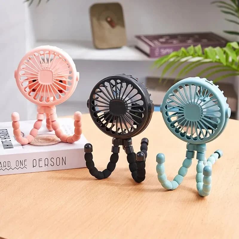 Mini ventilatore pieghevole Octopus portatile Ventilatore portatile multifunzionale cinque in uno Dormitorio domestico silenzioso Passeggino Scene multiple