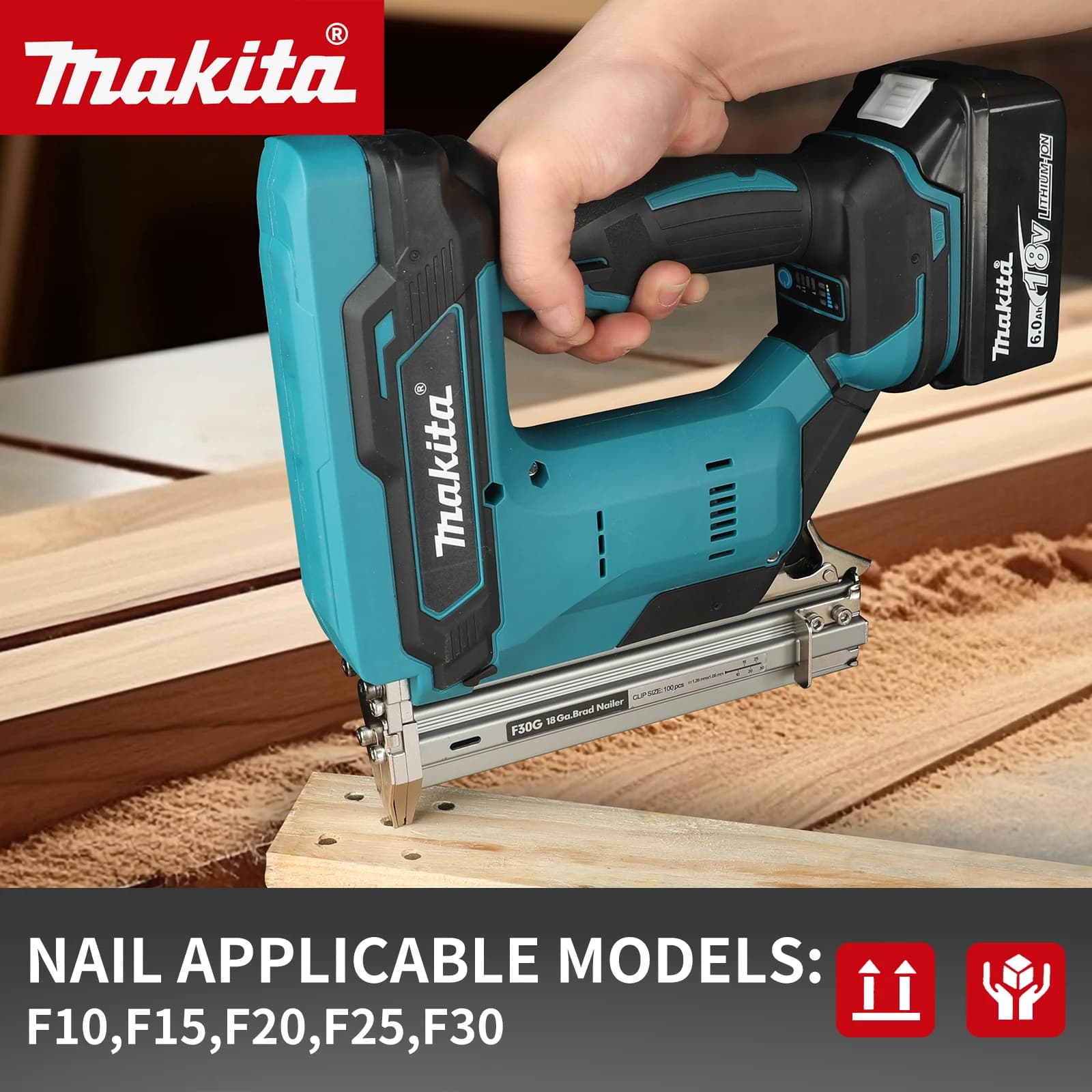 Makita Cordless 2 in 1 Nail Gun Stapler, 10-30mm Nails and Staples Electric Nailer for Upholstery Woodworking DIY