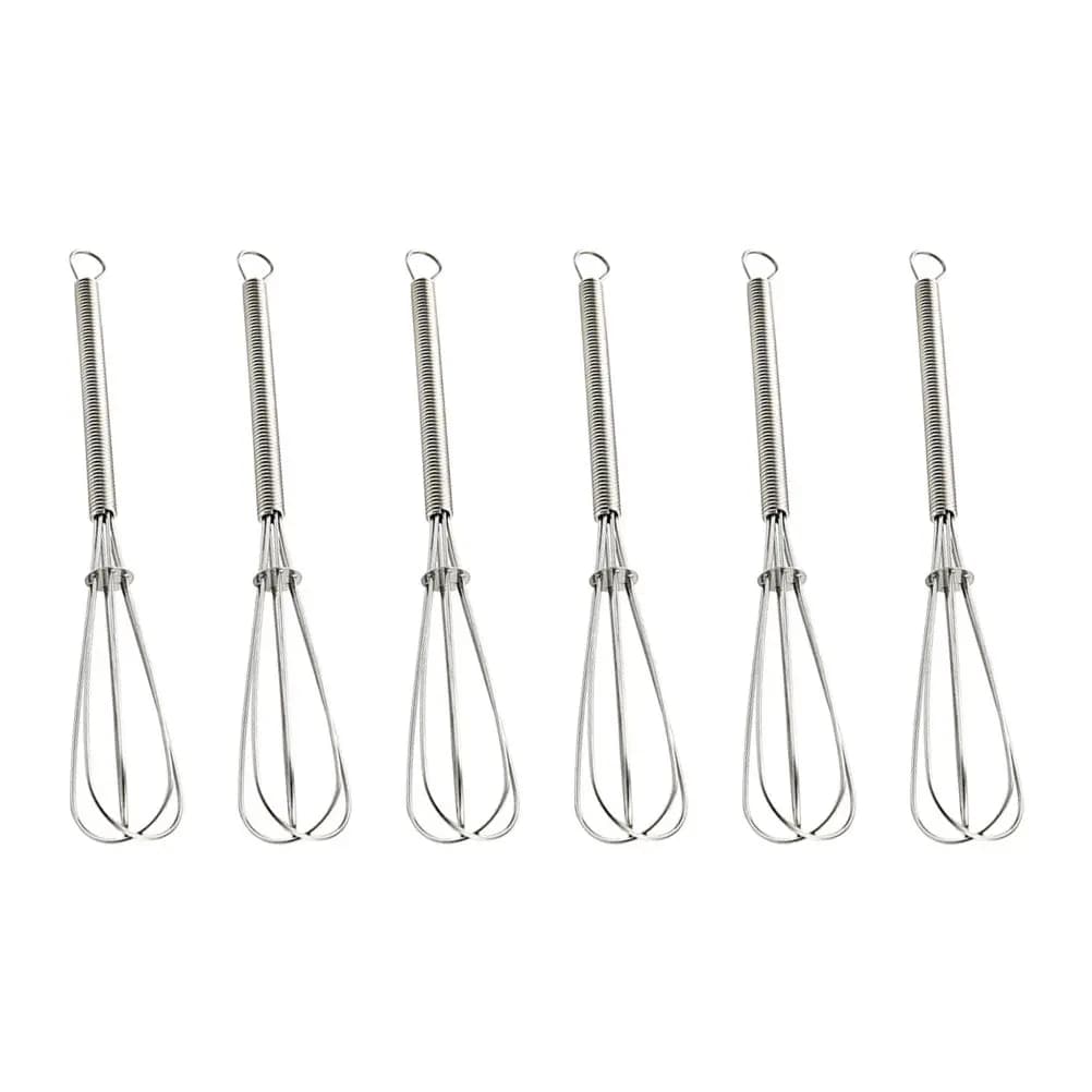 Set di 6 Mini Fruste in Acciaio Inox per Uova, Crema, Salse, Cioccolata Calda, Proteine in Polvere, Mixer Manuale da Cucina