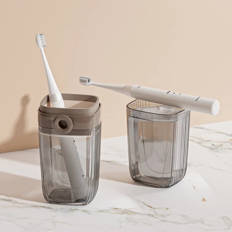 Porta Spazzolino Portatile, Organizzatore Multifunzionale per Bagno, per Spazzolini Elettrici, Uso in Viaggio e a Casa