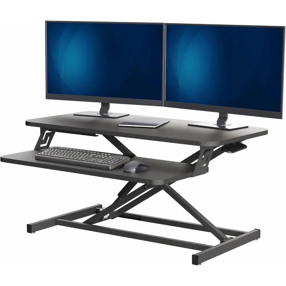 32 Inch Stand-Up Desk Riser, Height-Adjustable Converter, Quick Switch Sit-Stand Workstation for Dual Monitors