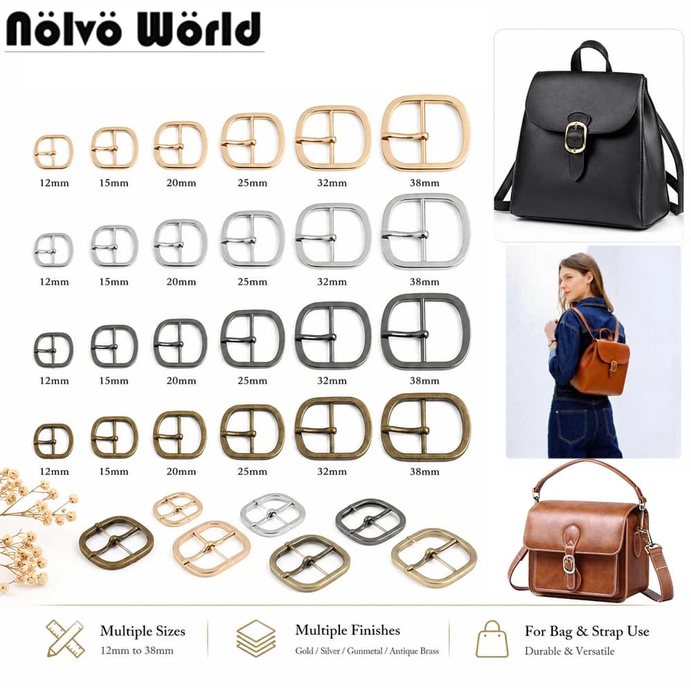 10/50/80PCS Inside 12-15-20-25-32-38mm Adjust Roller Pin Buckle For Shoes Belt Bag Strap Garment Center Bar Buckle Accessories