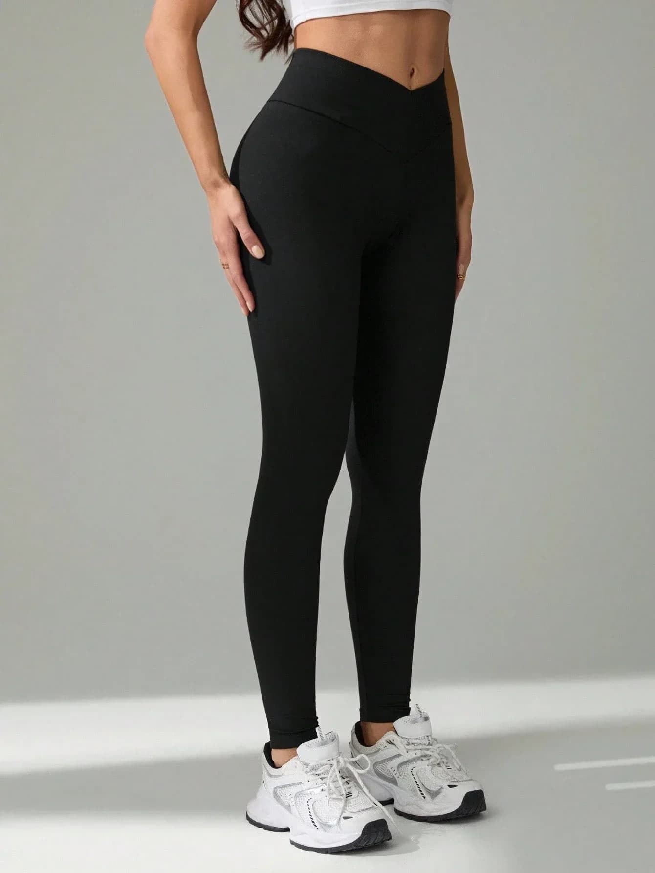 Leggings a vita alta tinta unita, casual, comodi e traspiranti