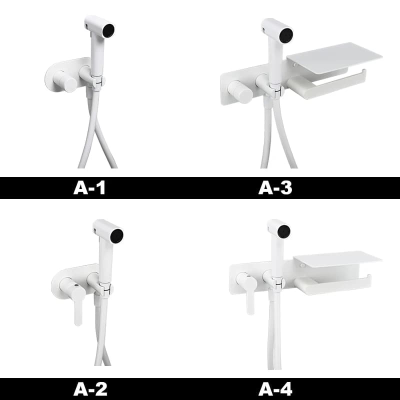 Bidet bianco rubinetto a mano Protable wc Bidet in acciaio inox wc Bidet rubinetto bagno soffione doccia con coperchio porta carta