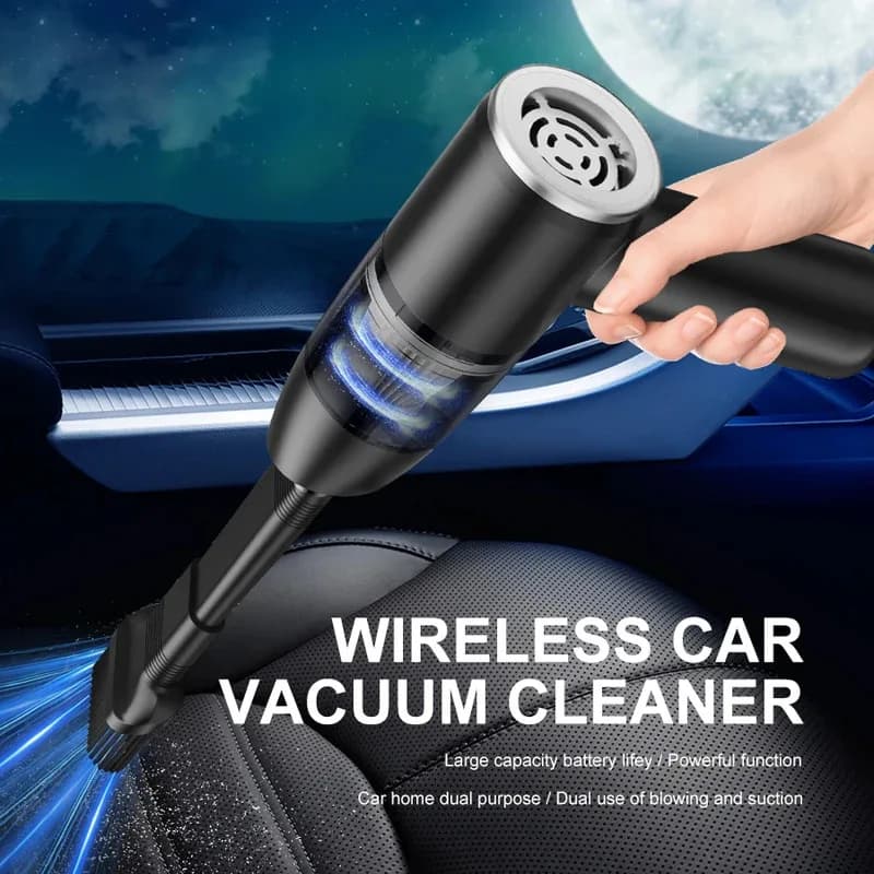 3-in-1 Cordless Handheld Vacuum | 15KPA Cyclone Tech for Car Detailing/Home/Office | Blow & Suction Modes + 40min Runtime