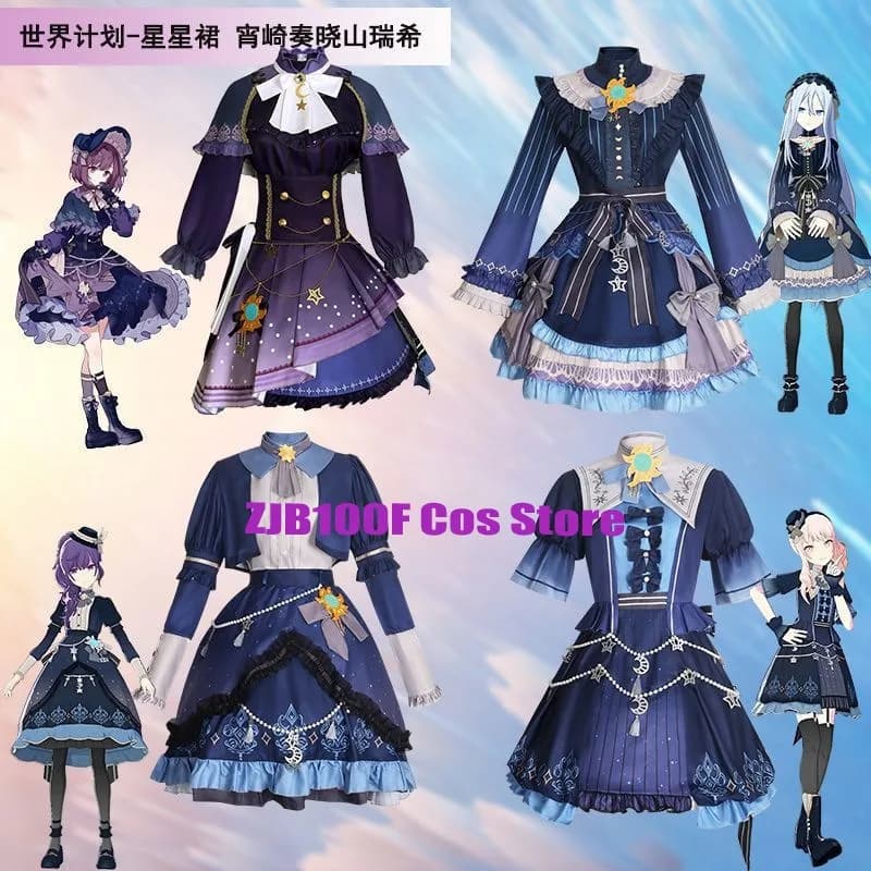 2025 PJSK Stelle Vestito Colorato per Akiyama Mizuki Shinonome Ena Asahina Mafuyu Cosplay YOISAKI KANADE Costume Vestiti di Halloween