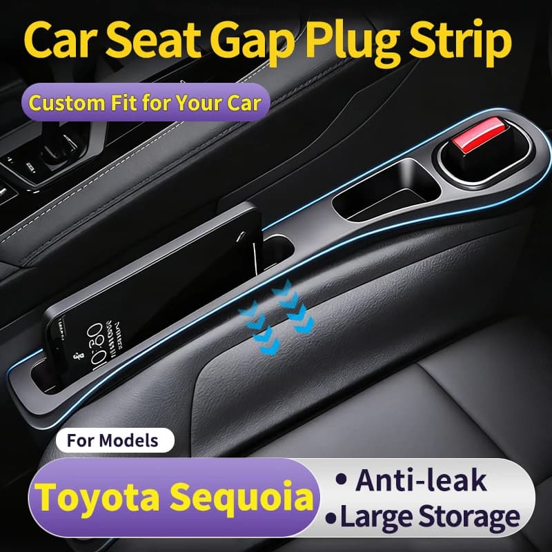 Car Seat Gap Filler for Toyota Sequoia with Storage Pocket, Prevents Items from Falling，Car Interior Accessories