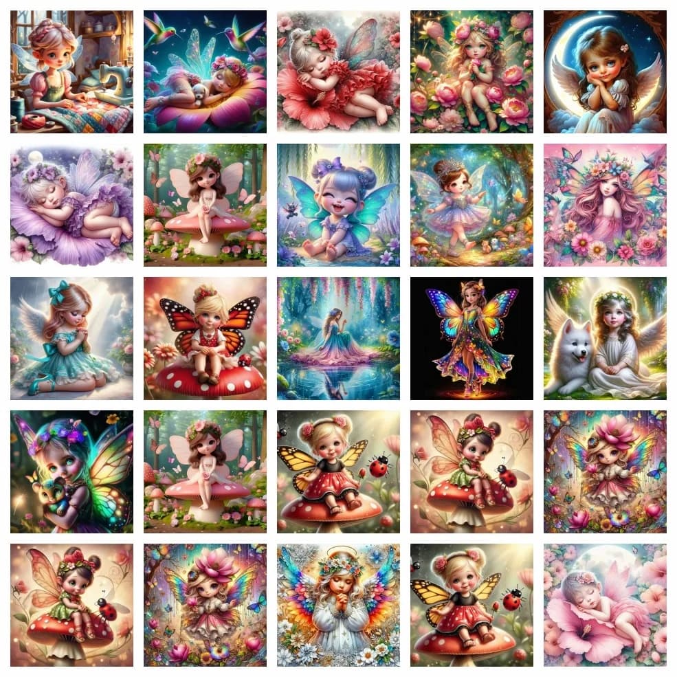 1 pz. Kit Pittura Diamante Senza Cornice Ritratto Ragazza, Ricamo a Punto Croce, Mosaico Diamante, Farfalla, Animale della Foresta, Set Completo