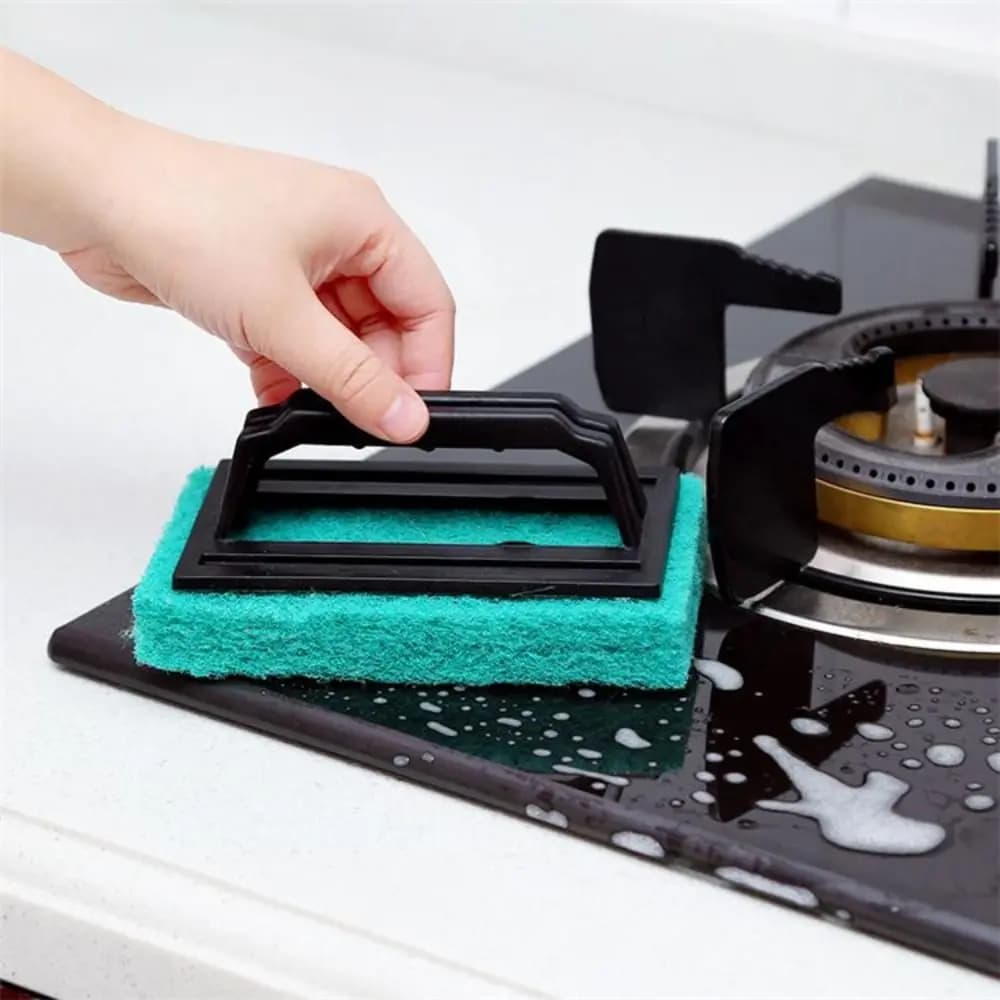 Durable Plastic Sponge Brush Removing Stains With Handle Pool Cleaning Scrubber Multi Purpose Clean Tool