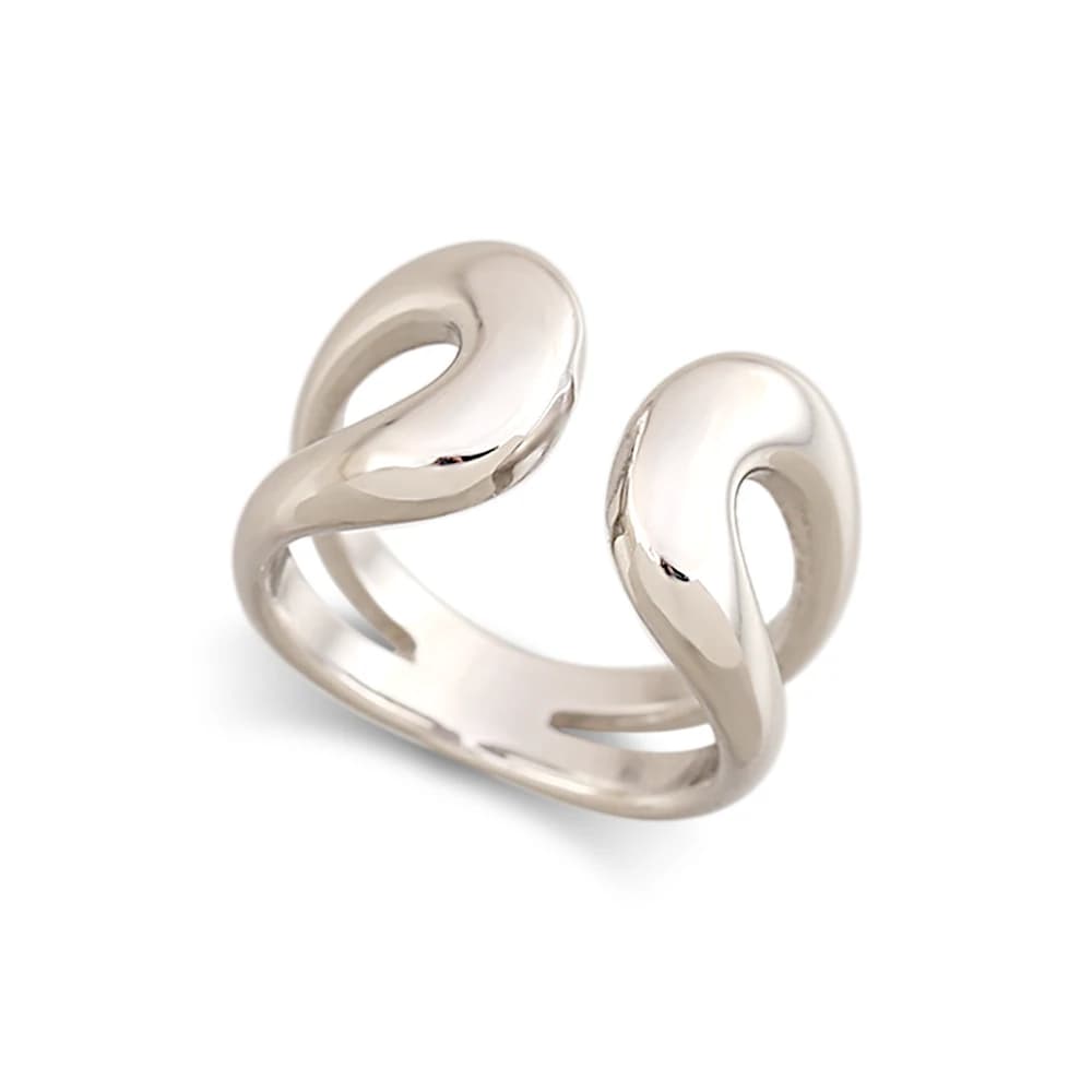 New Arrival Minimalist Stainless Steel Finger Ring for Girls Fashion Adjustable Size Statement Ring Promise Jewelry