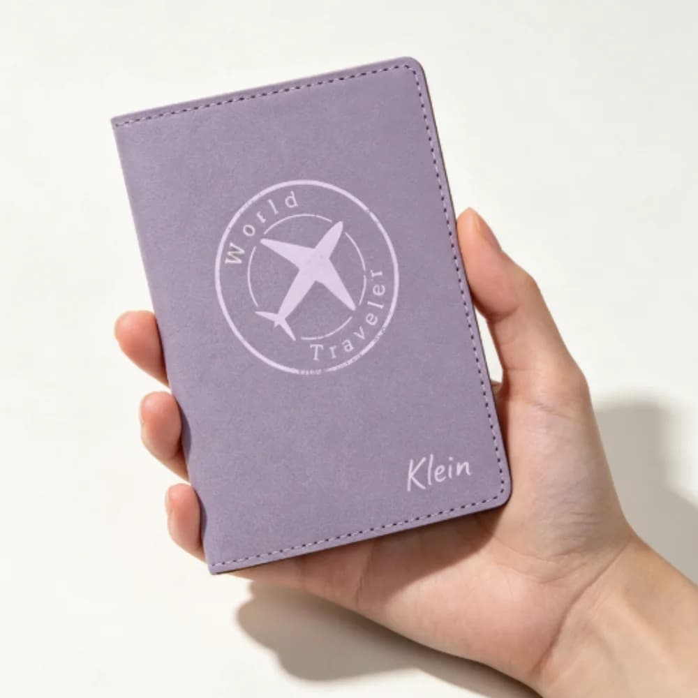 Personalized Airplane Pattern Custom PU Passport Holder,Slim Portable Passport Cover,Travel Essential Cruise Must Have Accessory