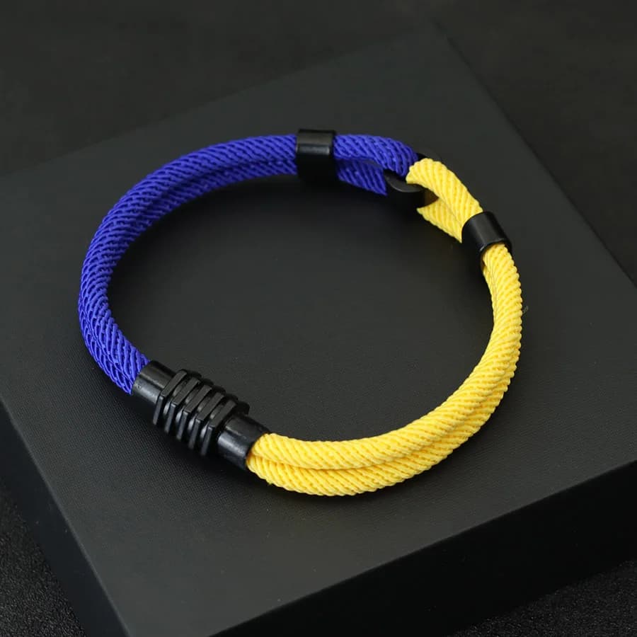 Nuovo braccialetto in filo bicolore per uomo fibbia magnetica nodo concentrico filo marino nautico Braslet braccialetto braccialetto ucraino Braclet Joias