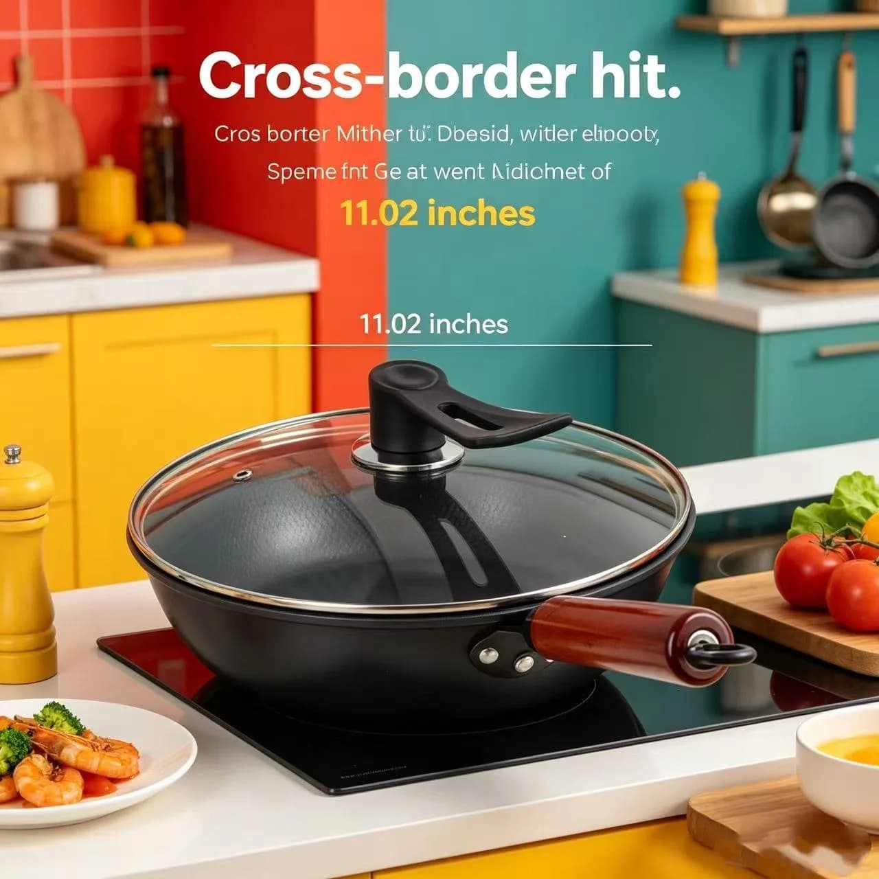 28CM hammer pan/covered pan uncoated steak frying pan non-stick household wok old-fashioned iron pot gas stove induction cooker