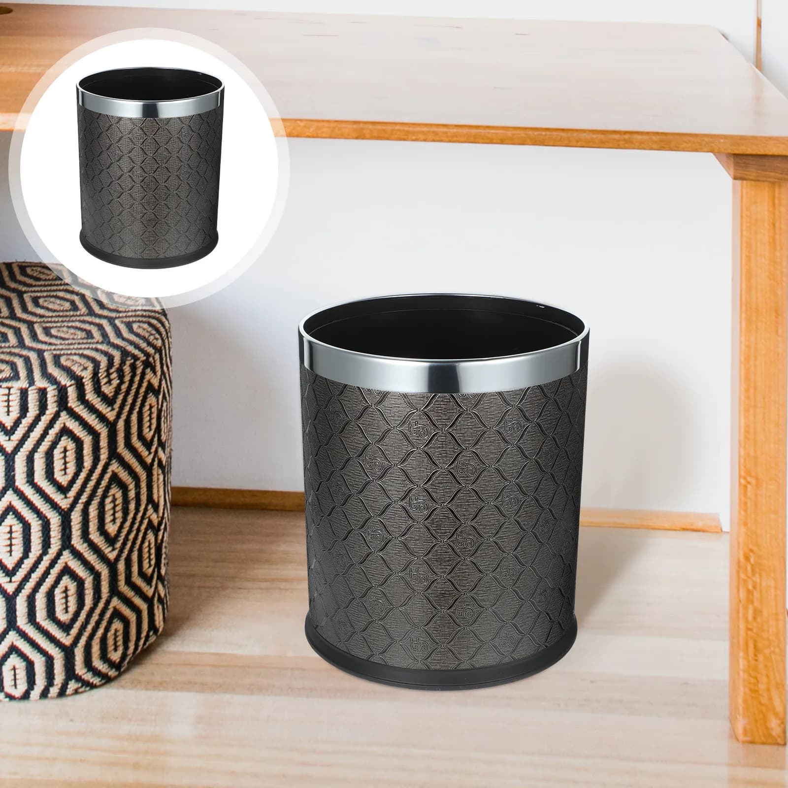 Cestino per Rifiuti in Plastica Moderno, Design Semplice, Ampia Apertura, Facile da Pulire, Riutilizzabile per Camera da Letto, Bagno, Cucina, Ufficio, Hotel