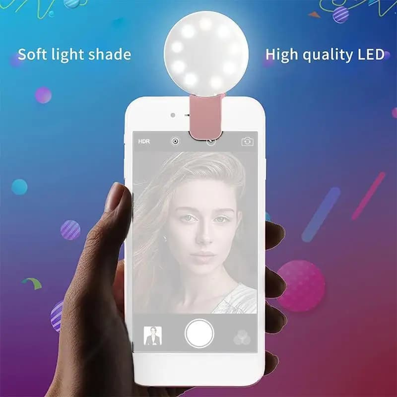 NEW mobile phone LED Selfie Ring Light Portable Mini durable practical three stop dimmer circle photo clip fill light