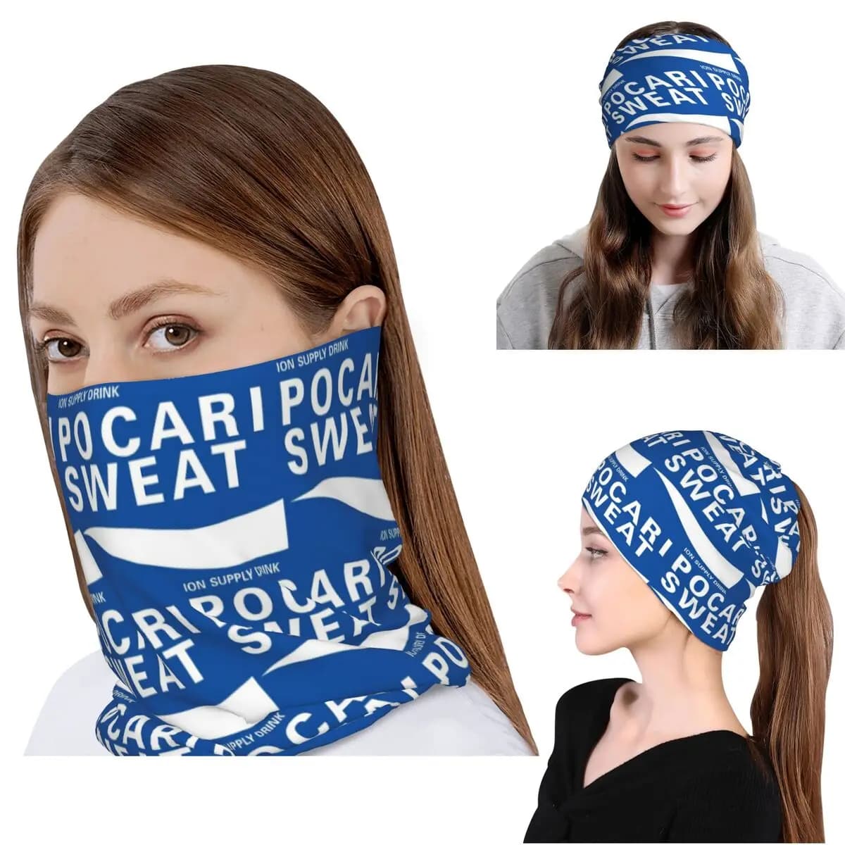Just Some Pocari Sweat Merch Bandana Copricollo Sciarpa Multiuso Copricapo Berretto Cappello Unisex Adulto Per Tutte le Stagioni