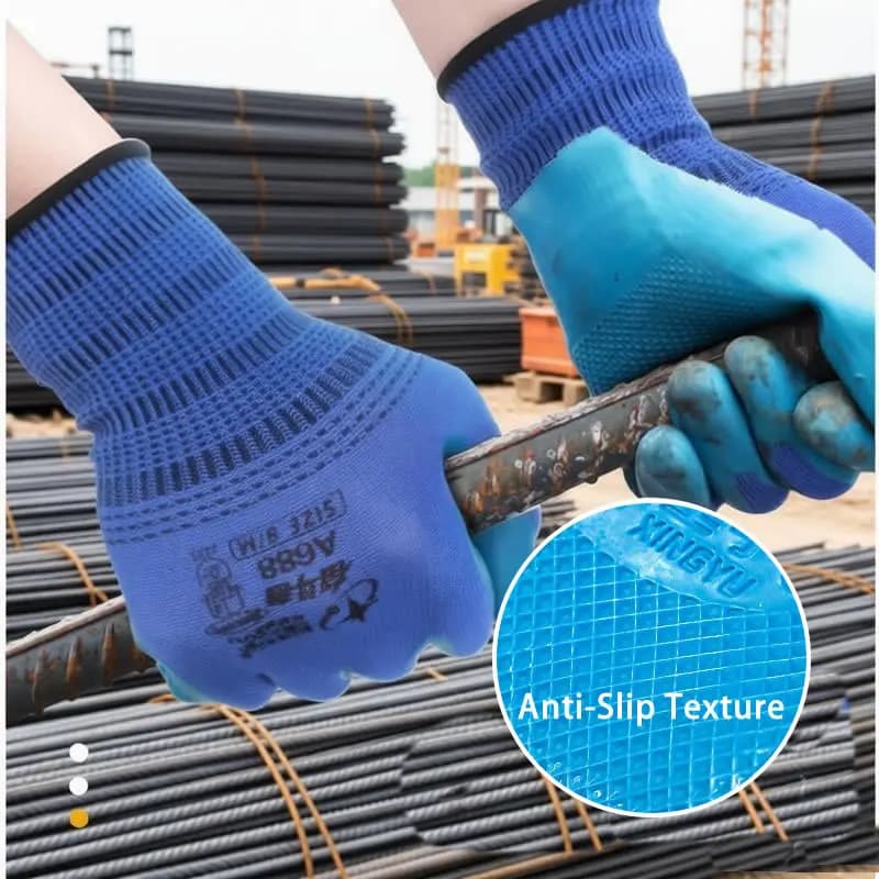 1 paio di guanti da lavoro antiscivolo Super Grip con palmo rivestito in lattice, resistenti all'usura, per giardinaggio, riparazioni e lavori edili.