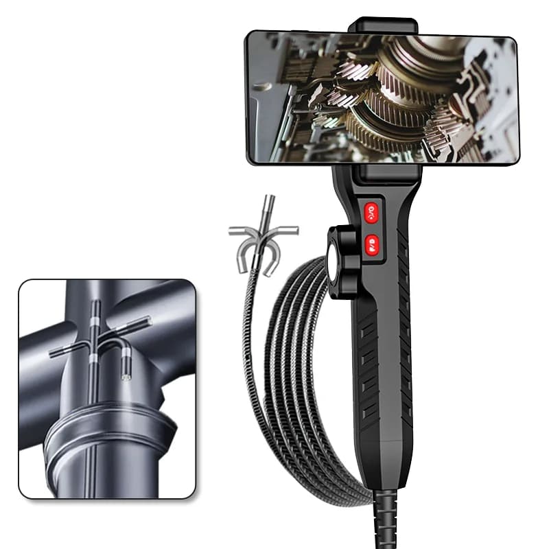 Endoscopio Articolato Bidirezionale con Telecamera CMOS, Boroscopio per Ispezione, Otoscopio, Microscopio Digitale per Android e iOS