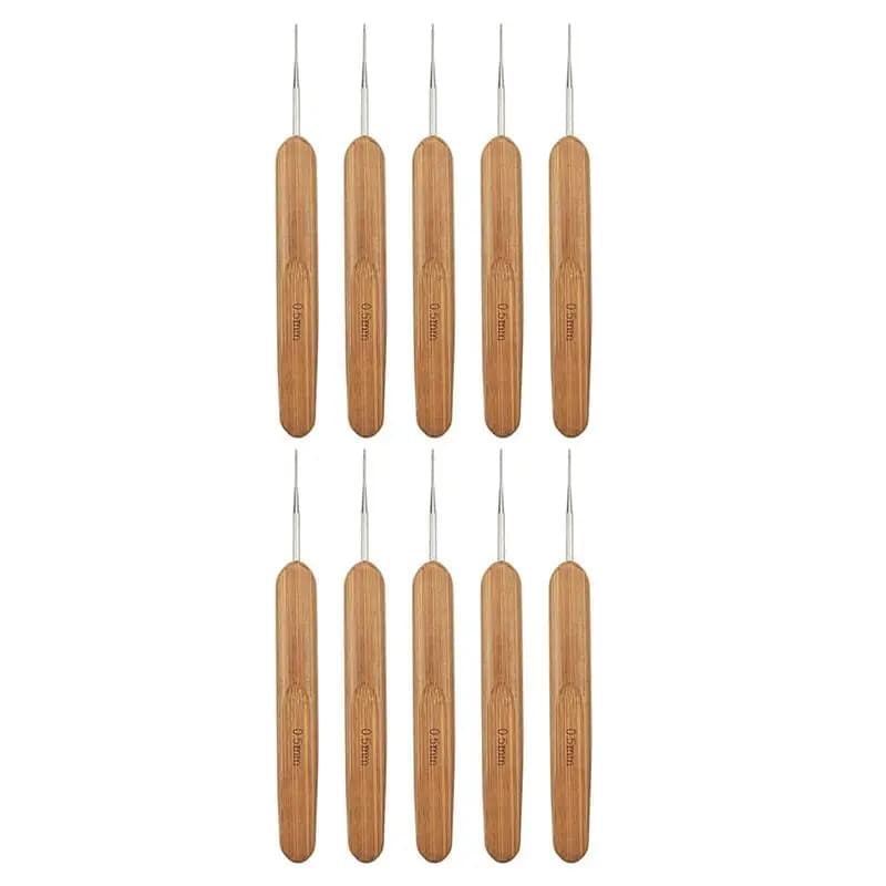 AEE2-10PCS Dreadlock Crochet Hook Tool, Dreadlocks Crochet Hooks For Hair Wood, Dreadlock Crochet Hook Tool