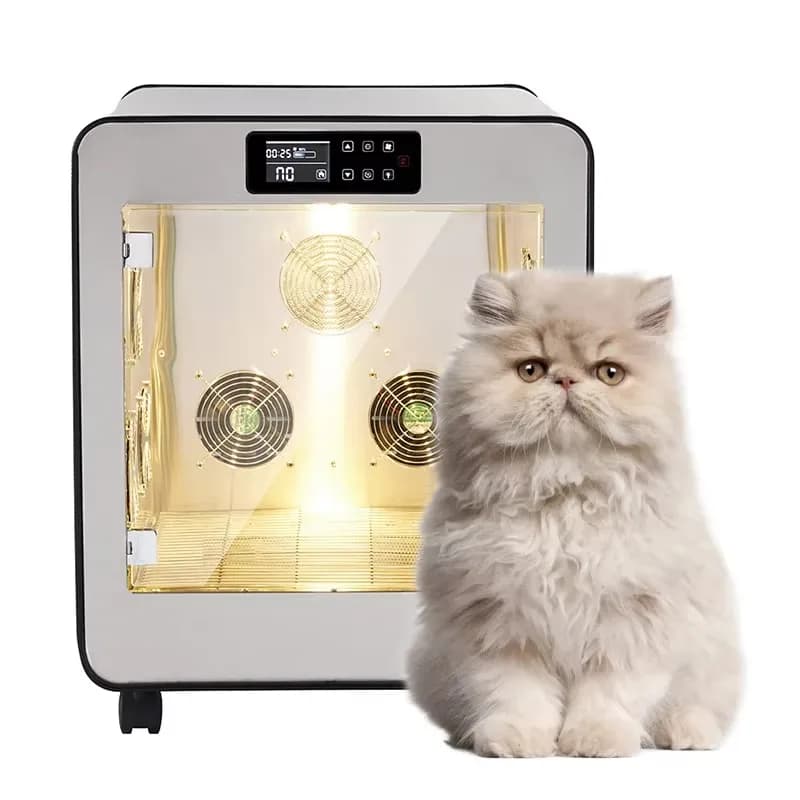 Cabina Asciugatrice per Animali Domestici in Acciaio Inox 2026 con Ventilatore Caldo, Attrezzatura per Cani e Gatti