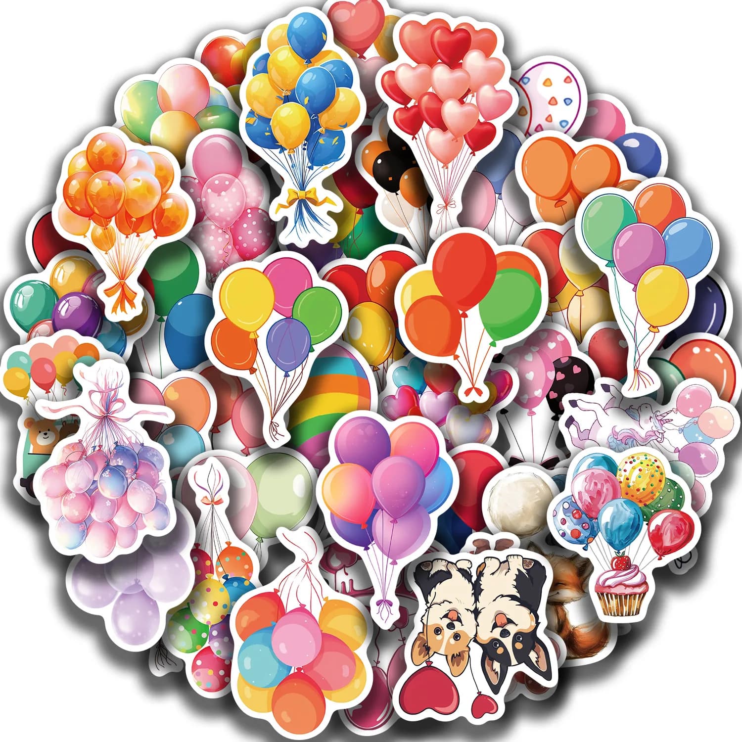50-100 Pezzi Adesivi Graffiti per Palloncini Festivi, Decorazioni Fai-da-Te per Telefoni, Quaderni, Bottiglie d'Acqua, Adesivi Impermeabili