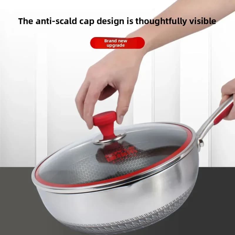 316 stainless steel non-stick pan for induction hob and gas cooker, double-use pans for frying and cooking