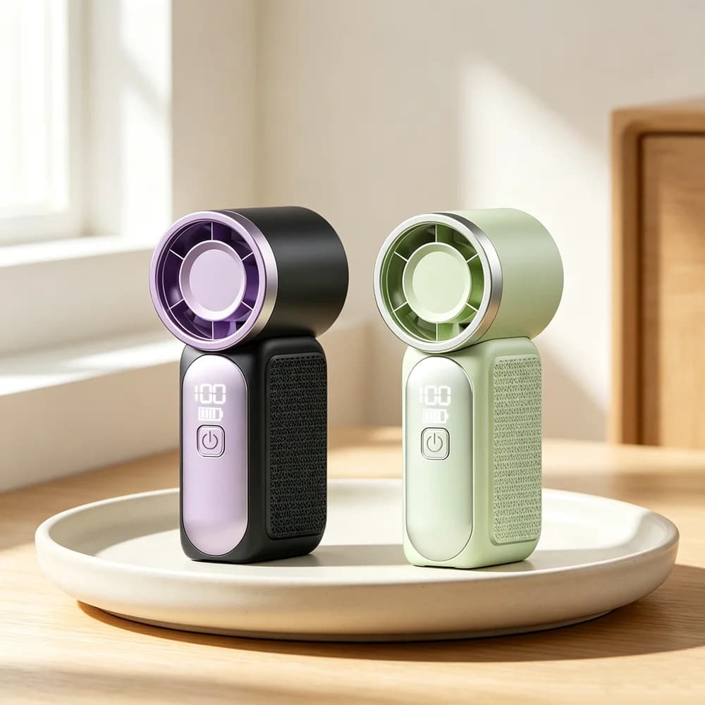 High-capacity Battery Fans Can Double As Emergency Power Banks To Charge Smartphones.