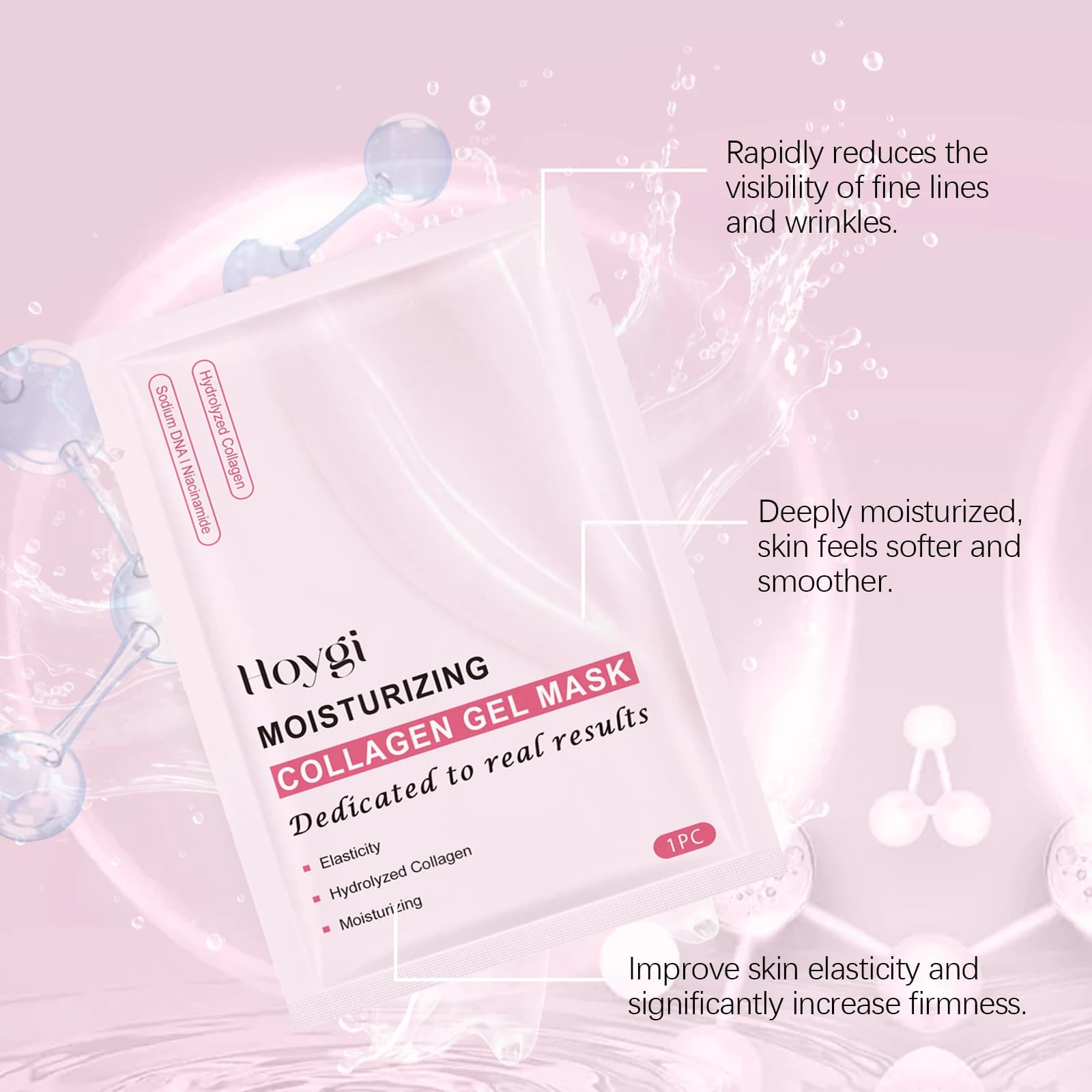 4PCs Collagen Firming Moisturizing Mask (Box Set) Hydrating Firming Softening Skin MoisturizingBrightening Skin Care Mask