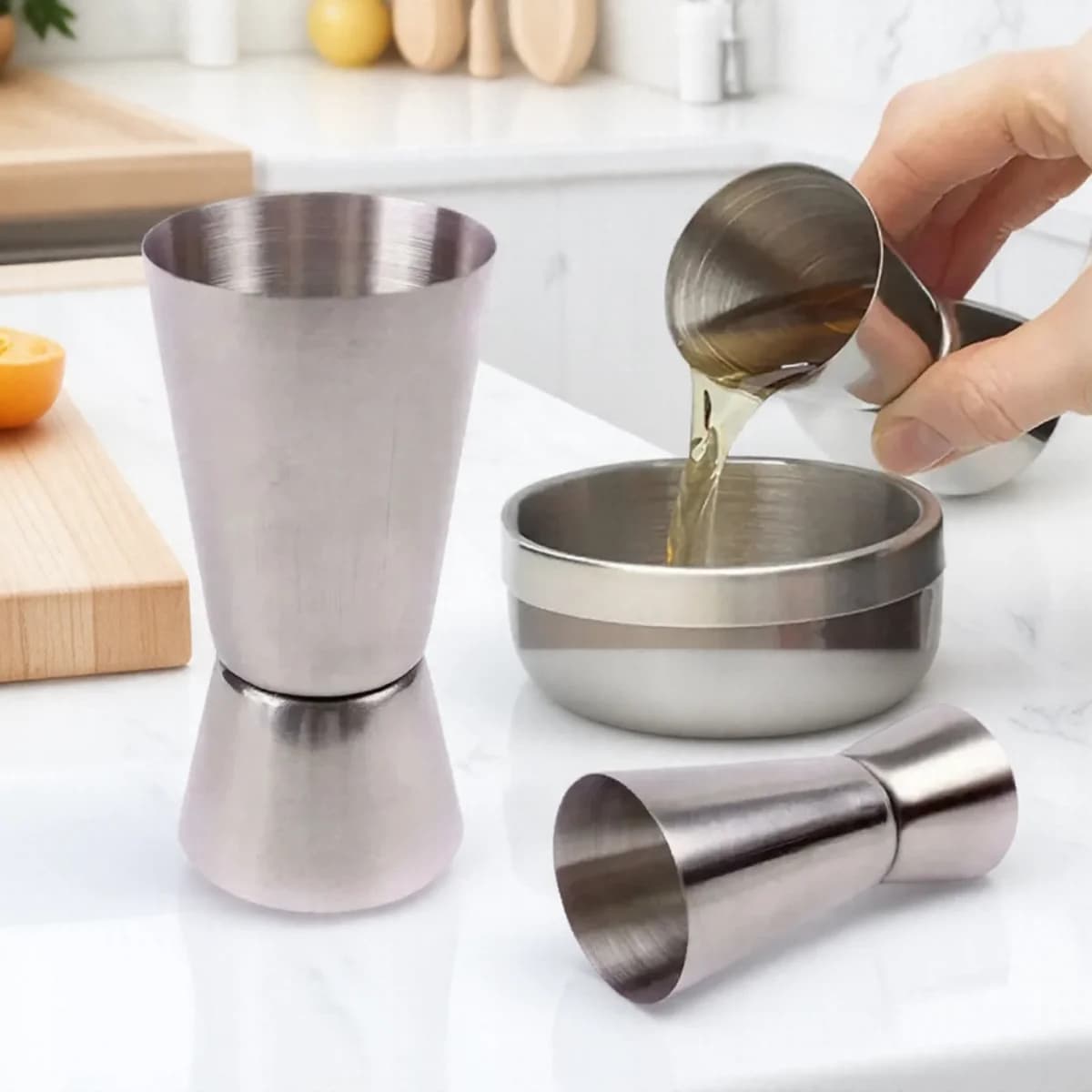 Strumenti per bar da cocktail in acciaio inossidabile Jigger Shot Ounce Cup 15ml 30ml 25ml 50ml Shaker per misurare lo spirito regolabile