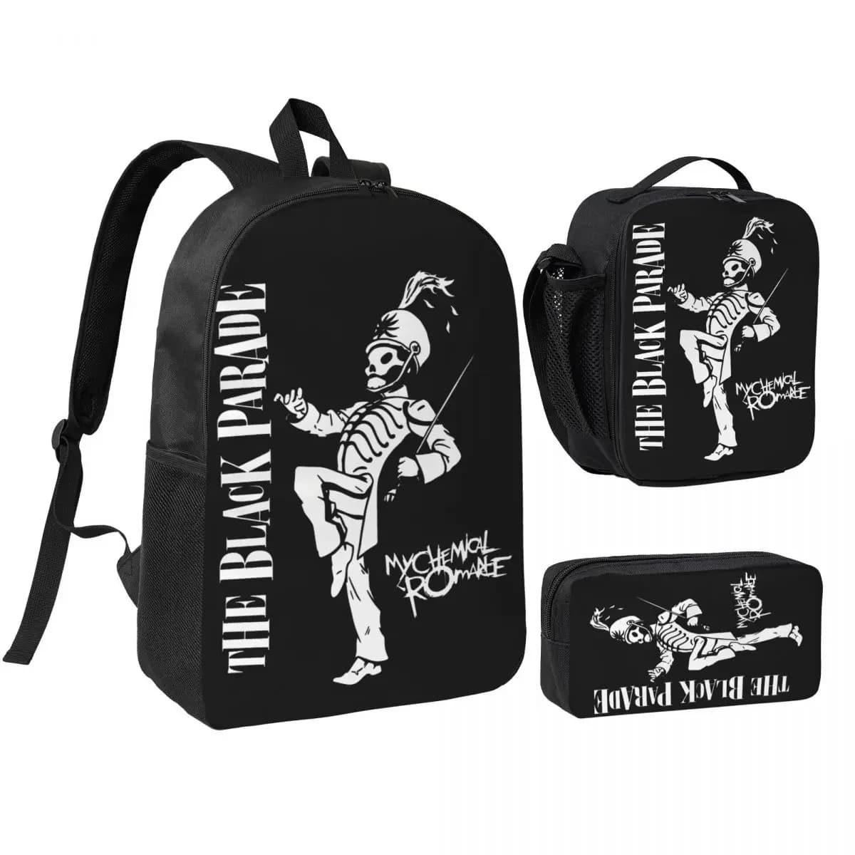 The Black Parade 2026 Music My Chemical Romance Mcr Backpack Set Pencil Boxes Bookbag Sets with Lunch Box For Students Knapsack