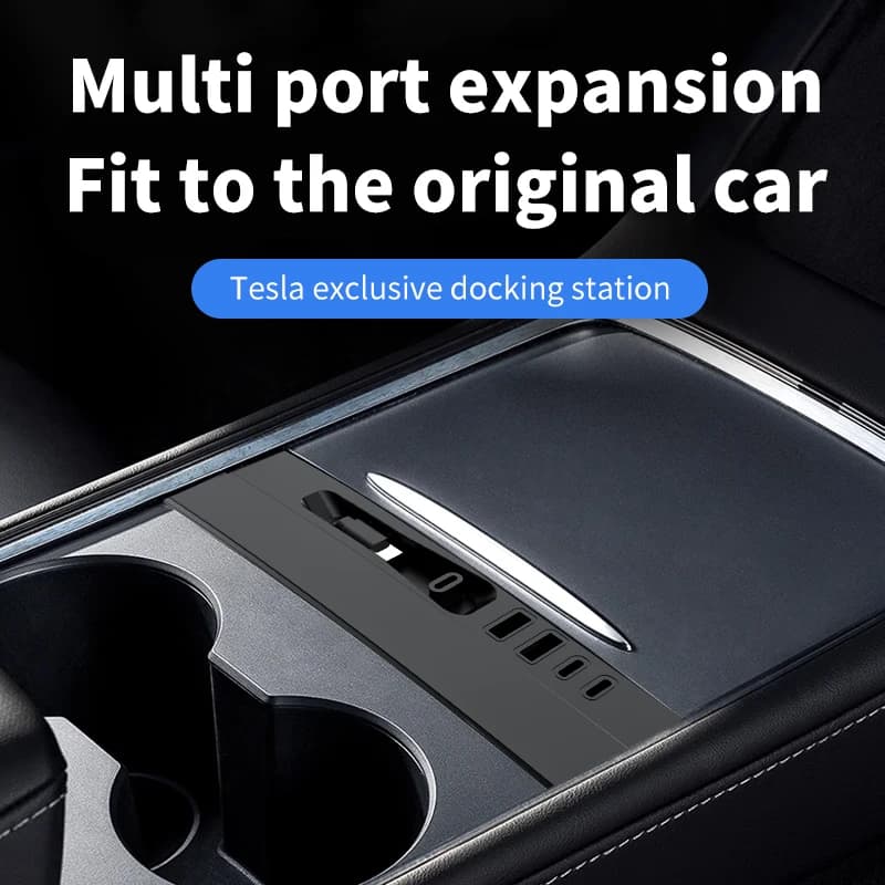 Doppia porta di ricarica USB doppia di tipo C per stazione di aggancio Tesla Y Highland Juniper Controllo centrale Ricarica rapida HUB USB di tipo C