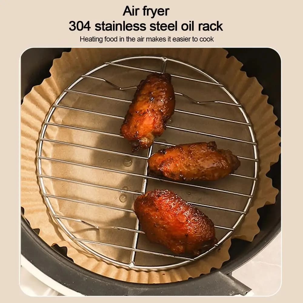 Round and Square Kitchen Grill Resistant with Feet, Air Frying Grill Stainless Steel 304, BBQ, Oven and Domestic Steam