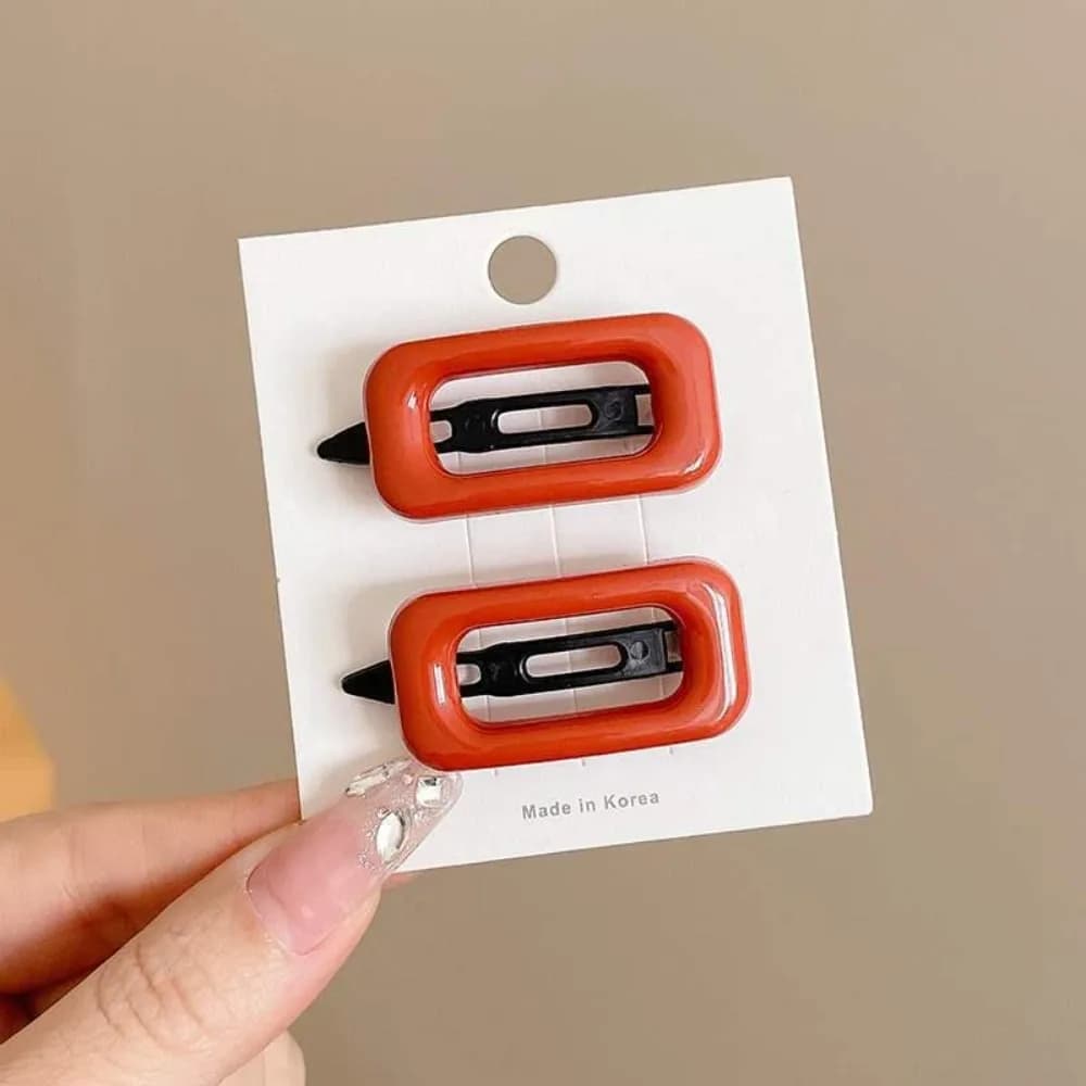 1 pair High Quality Korean Style Hair Clips All Match Light Weight Headwear Square Morandi Color Barrettes