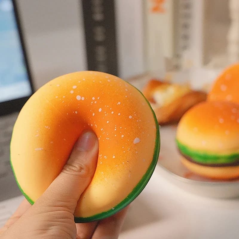 5/8CM Simulated Burger Creative Stress Relief Toy Release Ball Food Slow Rebound Toy Kids Adult Gathering Prank Fidget Toy