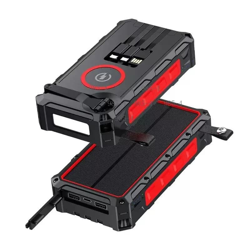 Solar Wireless Power Bank Self-contained Cable Hand Crank Large Capacity Fast Charging Mobile Power Supply