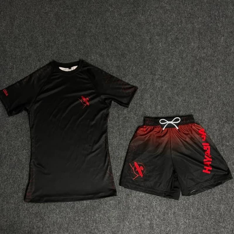 Nuovo Set Estivo 2026 per Jiu-Jitsu Anti-Abrasione, Design Traspirante Y2K, T-shirt + Pantaloncini per Allenamento di Combattimento, Set 2 Pezzi Unisex