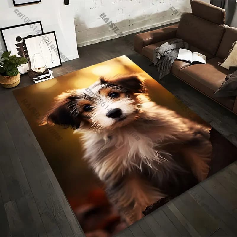 Carpets printed with adorable puppies in natural environments, 21 sizes, for yoga mats for adults, decorations for the living room, customized zerbini