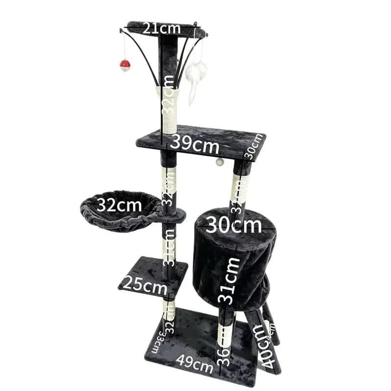 Plush Multilevel Cat Tree Condo with Cat Bed All In One Activity Center Jumping Platform Ideal for Large Cats Multi Cat Househol