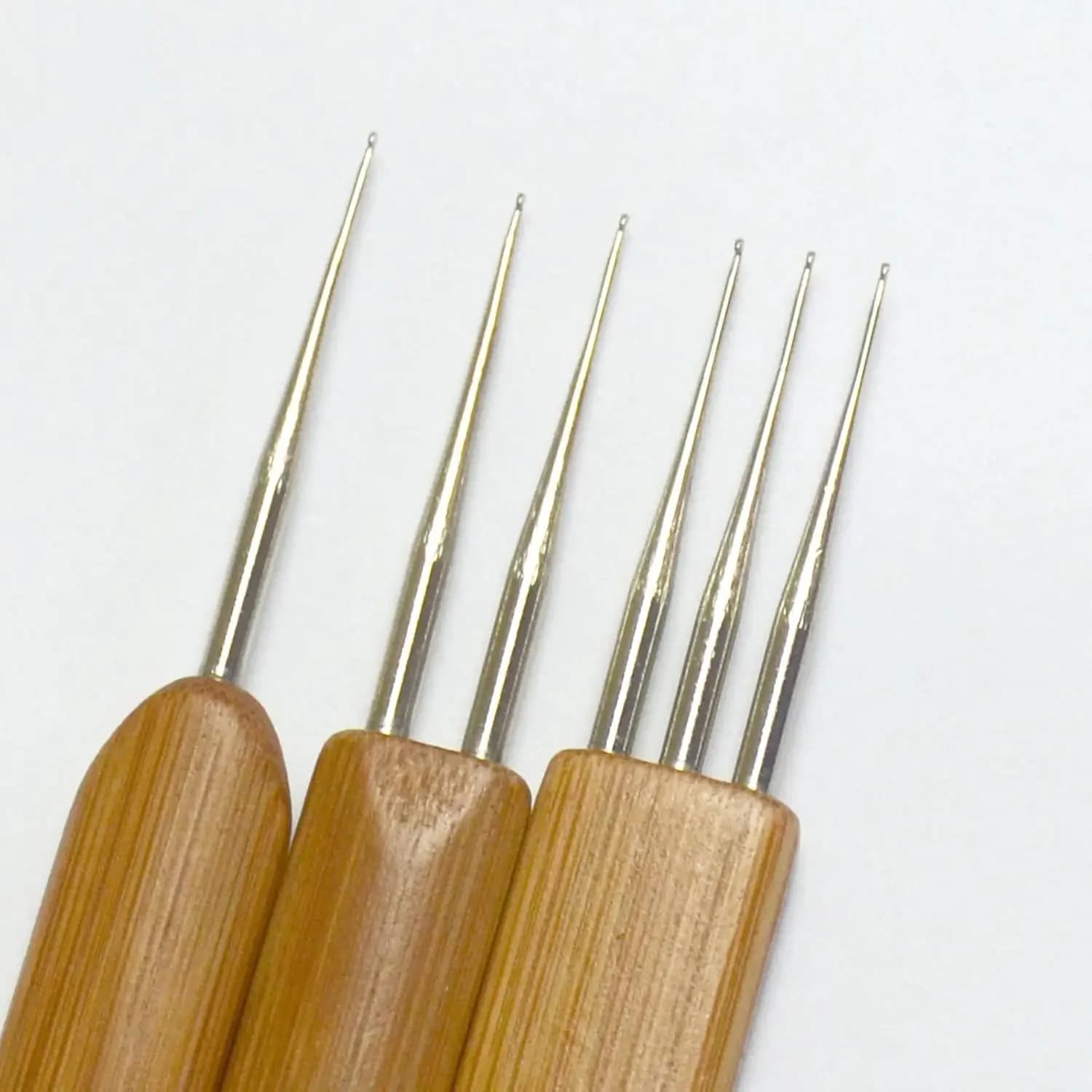 3pcs/Set 0.75mm Dreadlock Crochet Hook for Hair Dreadlock Needle Tool for Braid Bamboo