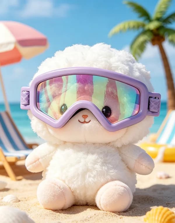 Labubu Cotton Doll Plush Doll Goggles Cool Handsome Sunglasses Summer New Products for Children Swimming Glasses Doll Glasses