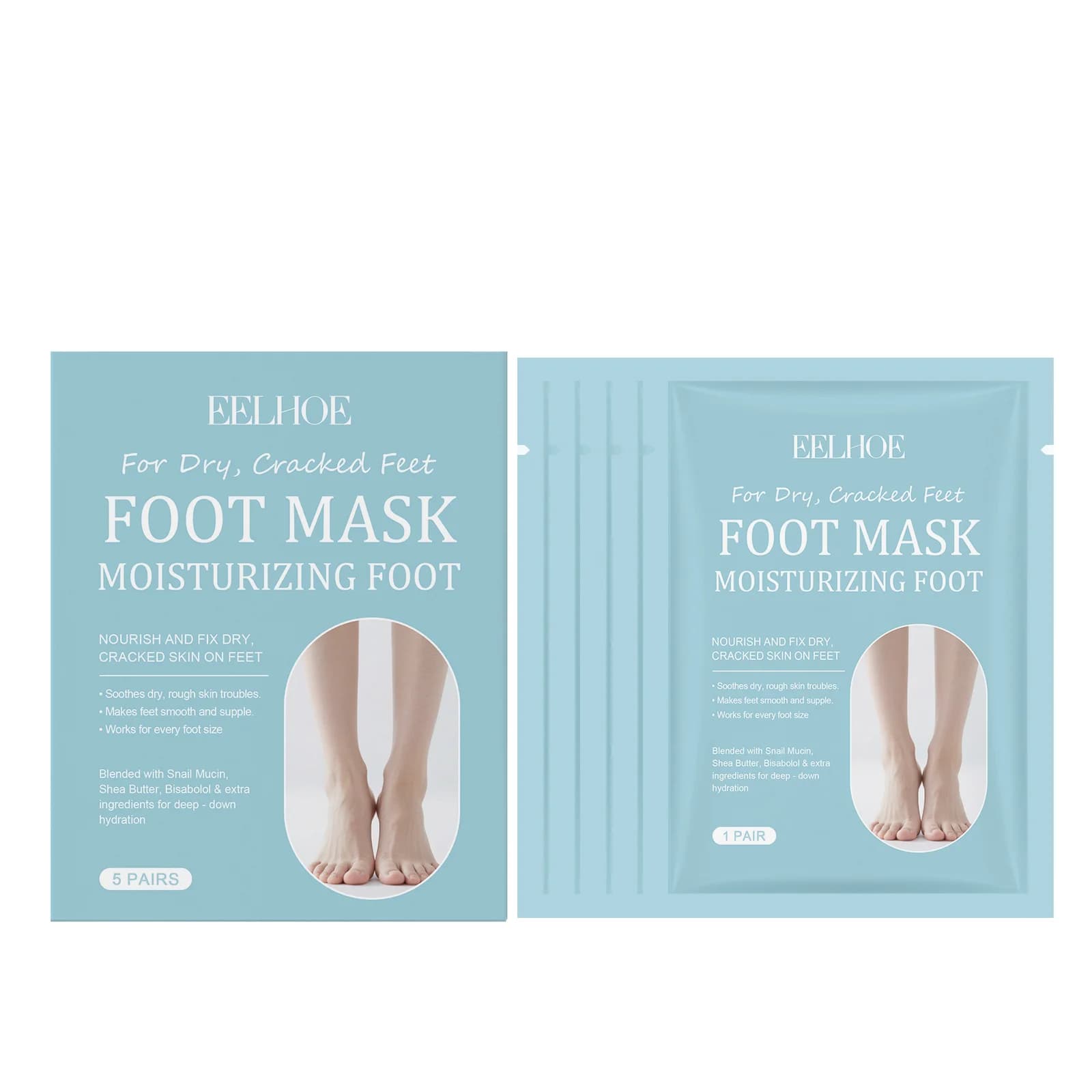 The moisturizing and exfoliating mask for the feet gently cleanses the body and skin of the soles of the feet, improving and nourishing the skin of the feet.