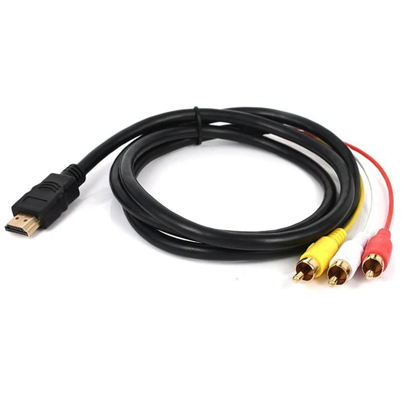 1080P 1.5M HDMI-compatible with 3 RCA Video Audio compatible HDMI cable AV converter Adapter for HDMI TV Set-Box DVD Laptop