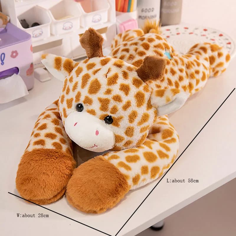 Peluche a forma di animali sdraiati con braccia appesantite: Panda rosso, Orso rosa, Cervo, Koala, Dinosauro – Giocattoli di peluche per dormire e regali