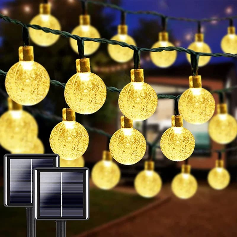 Lampada Solare a Sfera di Cristallo LED per Feste di Matrimonio, Ghirlanda Solare per Esterni, Decorazione per San Valentino e Ramadan 2026