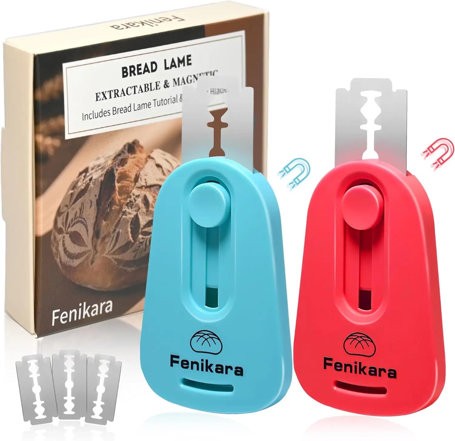 Set di 2 Utensili Magnetici per Incisione Pasta Madre con Modelli e Lame